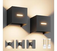 Lot de deux lampes d'extérieur, ampoules LED G9, 3000K, couleur noire