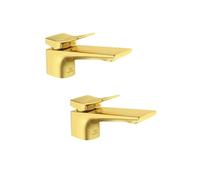 Lot de deux mitigeurs lavabo Conca avec tirette et vidage Or