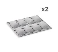 Lot de deux plaques 8 madeleines De Buyer