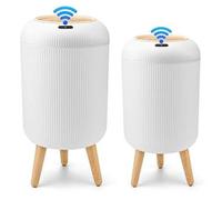 Lot de deux poubelles avec capteur, 10 litres + 12 litres, blanches