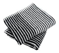 Lot de deux serviettes invité 33x50 cm pur coton collection HORIZON rayures noir
