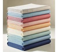 Lot de Draps Housse 140x190cm Polycoton 57 Fils Bonnet 20-25 cm Antis Plis -Repassage Facile Couleur aléatoire, Quantité au Choix (3)