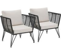Lot de fauteuils de jardin en résine tressée SUNDO - Lot de 2