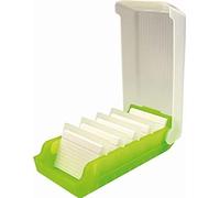 Lot de fiches DIN A7 format paysage, vert, cuir