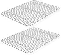 Lot de grilles de cuisson en acier inoxydable, grand format, 42 x 29 cm, lavables au lave-vaisselle, pour la cuisson au four et au grill