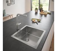Lot de GROHE Évier en acier inoxydable K700 464 x 464 mm Inox 31578SD1 (Import Allemagne) + GROHE mitigeur évier Essence Nouveau 30270dc0 (Import Allemagne), Supersteel