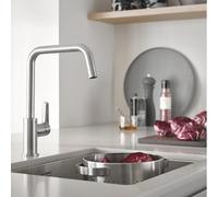 Lot de GROHE Évier en acier inoxydable K700U 550 x 450 mm Inox 31574SD1 (Import Allemagne) + GROHE Robinet évier de cuisine Start, bec haut, finition supersteel, 30470Dc0 (Import Allemagne)