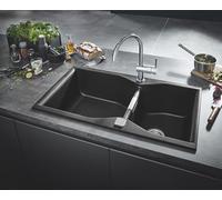 Lot de GROHE K700 Evier Composite Noir Granite 31658AP0 + GROHE Robinet de cuisine évier Minta, chromé, 32917000