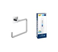 Lot de GROHE Start Cube Anneau porte-serviette pour Salle de Bain, Métal, Chromé, 40975000 + GROHE Kit colle Quickglue A1, 41127000