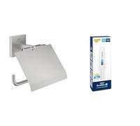Lot de GROHE Start Cube Dérouleur de Papier Mural avec Couvercle, Métal, Supersteel, 41102DC0 + GROHE Kit colle Quickglue A1, 41127000