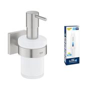 Lot de GROHE Start Cube Distributeur de Savon avec Support, Supersteel, 41098DC0 + GROHE Kit colle Quickglue A1, 41127000