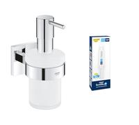 Lot de GROHE Start Cube Distributeur de Savon pour Salle de Bain avec Support, Chromé, 41098000 + GROHE Kit colle Quickglue A1, 41127000