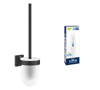Lot de GROHE Start Cube Porte-Balai de WC (Montage Mural, Fixations Cachées, Platine de Fixation Incluse, Noir Mat), 409772430 + GROHE Kit Colle Quickglue A1, 41127000