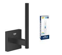 Lot de GROHE Start Cube Réserve de Papier Toilette, Noir Mat, 409792430 + Kit Colle QuickGlue A1, 41127000