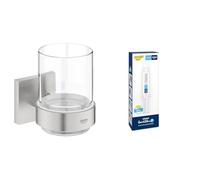 Lot de GROHE Start Cube Verre en Cristal avec Support, Supersteel, 41097DC0 + GROHE Kit colle Quickglue A1, 41127000