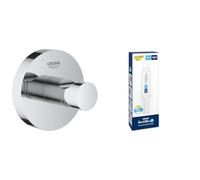 Lot de GROHE Start Patère Murale pour Salle de Bain, Chromé, 41173000 + GROHE QUICKFIX, Kit 1 seringue colle pour accessoires de salle de bains, 41127000