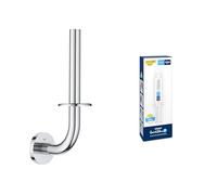Lot de GROHE Start Réserve de Papier Toilette, Fixations Cachées, Montage Mural Apparent, Métal, Chromé, 41186000 + GROHE QUICKFIX, Kit 1 seringue colle pour accessoires de salle de bains, 41127000