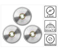 Lot de lames de scie circulaire spéciales Festool 3x HW 160 x 2,2 x 20 mm TF48 160 mm (3x 496308) 48 dents