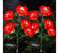 Lot de lampes solaires, 2 pièces, LED, rouge, étanches, éclairage de jardin