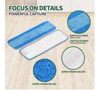 Lot de lingettes microfibre pour balai 46 cm, réutilisables, pour parquets, carrelage et sols durs
