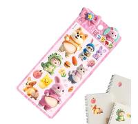 Lot de mini autocollants décoratifs 3D en forme d'animal mignon avec motif en relief - Accessoires artistiques amusants pour ordinateurs portables, , guitares, valises, bagages, carnets et