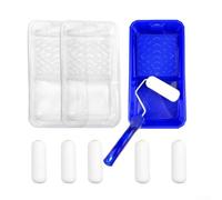 Lot de mini rouleaux de peinture de 10,2 cm avec plateau et 6 rouleaux en éponge pour murs lisses, plafonds, armoires, portes, menuiserie, kit de décoration d'intérieur, taille compacte