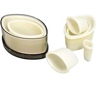 Lot de moules à biscuits, motif football, lisses, blancs, 3-12 cm, 7 pièces, nylon