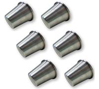Lot de moules à flan en aluminium, 6 cm de diamètre, 6 cm de hauteur, 6 pièces, moules à savarin, d'origine italienne