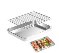 Lot de moules à four carrés antiadhésifs en acier inoxydable, grilles de refroidissement en fil métallique pour cuisine, barbecue, chariot, table, jardin, terrasse, porche, pelouse et cour
