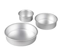 Lot de Moules à Gâteau Ronds, Aluminium, 3 Pièces avec Moules de 8", 6" et 4"