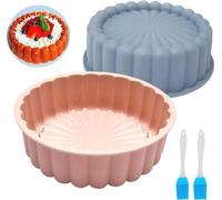 Lot de moules en silicone de 20 cm pour gâteaux et pâtisseries