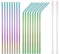 Lot de pailles noir/cuivre/or/multicolore/argent