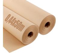 Lot de papier kraft, 2 rouleaux, 44 cm x 100 m, résistant à la déchirure, couleur marron