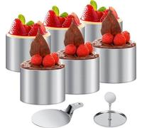Lot de petits cercles à dessert, 6 pièces, pour desserts, gâteaux, mousses
