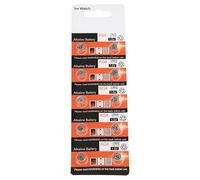 Lot de piles bouton bouton - Cellules à disque haute | Capacité de 10 pièces de 1,55 V, petites cellules d'alimentation rondes compatibles AG1 AG4 LR66 | Calculatrice appareil AC
