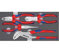 Lot de pinces Basic chromées, 4 pièces, avec insert en mousse Knipex | 4003773081944