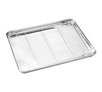 Lot de plaques de four de 26,5 cm - Grille stable pour rôti et ragoûts | Acier inoxydable, résistant à la chaleur jusqu'à haute, taille de 31,5 cm, brunissage uniforme, pas de déformation