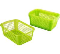 Lot de plusieurs paniers à provisions, 4 l, vert, 28 x 20 x 11 cm