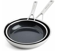 Lot de poêles de cuisine KitchenAid en céramique multicouche et acier inoxydable - ø 24 et 28 cm