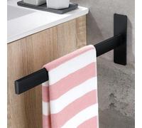 Lot de porte-serviettes carrés noirs, 38 cm, autocollants, en acier inoxydable