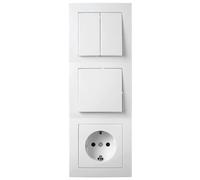 'Lot de prises interrupteur et de Flair "Porte 3 voies, 4 pièces, blanc