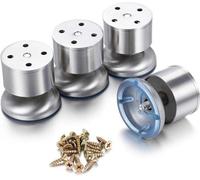 Lot de quatre pieds en tube d'acier de 6 cm de diamètre, support robuste pour table, armoire, canapé et lit, capacité de charge jusqu'à 400 kg.