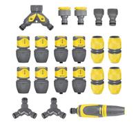 Lot de raccords rapides d'arrosage - Jardibric - 8 pièces - Sélecteur double - Adaptateur - Lance d'arrosage