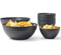 Lot de récipients en plastique sans BPA | 2 x 3,35 l + 6 x 0,84 l | Noir anthracite