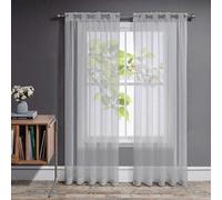 Lot de rideaux en verre transparent - Pour la chambre à coucher et le salon - Lot de 2 - 245 x 140 cm