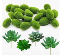 Lot de rochers moussus décoratifs artificiels - Plantes artificielles - 24 pièces