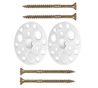 Lot de rondelles isolantes avec vis à bois 6 x 80 - 100 pièces - 60 mm - Pour la fixation et le soutien de tous les types de panneaux d'isolation souples à moyens, répartition de la charge