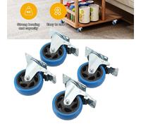 Lot de roulettes pour meubles - Roulettes pivotantes pour charges lourdes avec frein - 4 x 100 mm (10 cm) - 120 kg par roulette - Roulettes de transport en polyuréthane