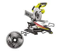 Lot de RYOBI - Scie à Onglets Radiale 216 mm à Batterie 18V ONE+ - Capacité 70 x 270 mm à 90° - Guidage Laser - Livrée avec 2 Lames 48 Dents, 1 Sac à Poussière, Sans Chargeur ni Batterie - R18MS216-0