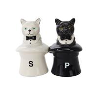 Lot de Salière et poivrière - Chat dans Chapeaux NEUF en céramique cadeaux 10392